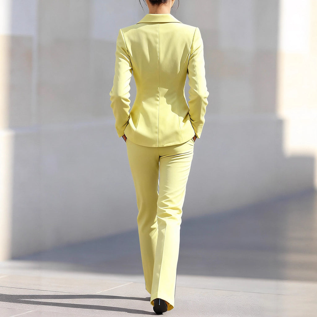 Women's Elegant, Sophisticated Long-Sleeve Blazer And Pants Suit