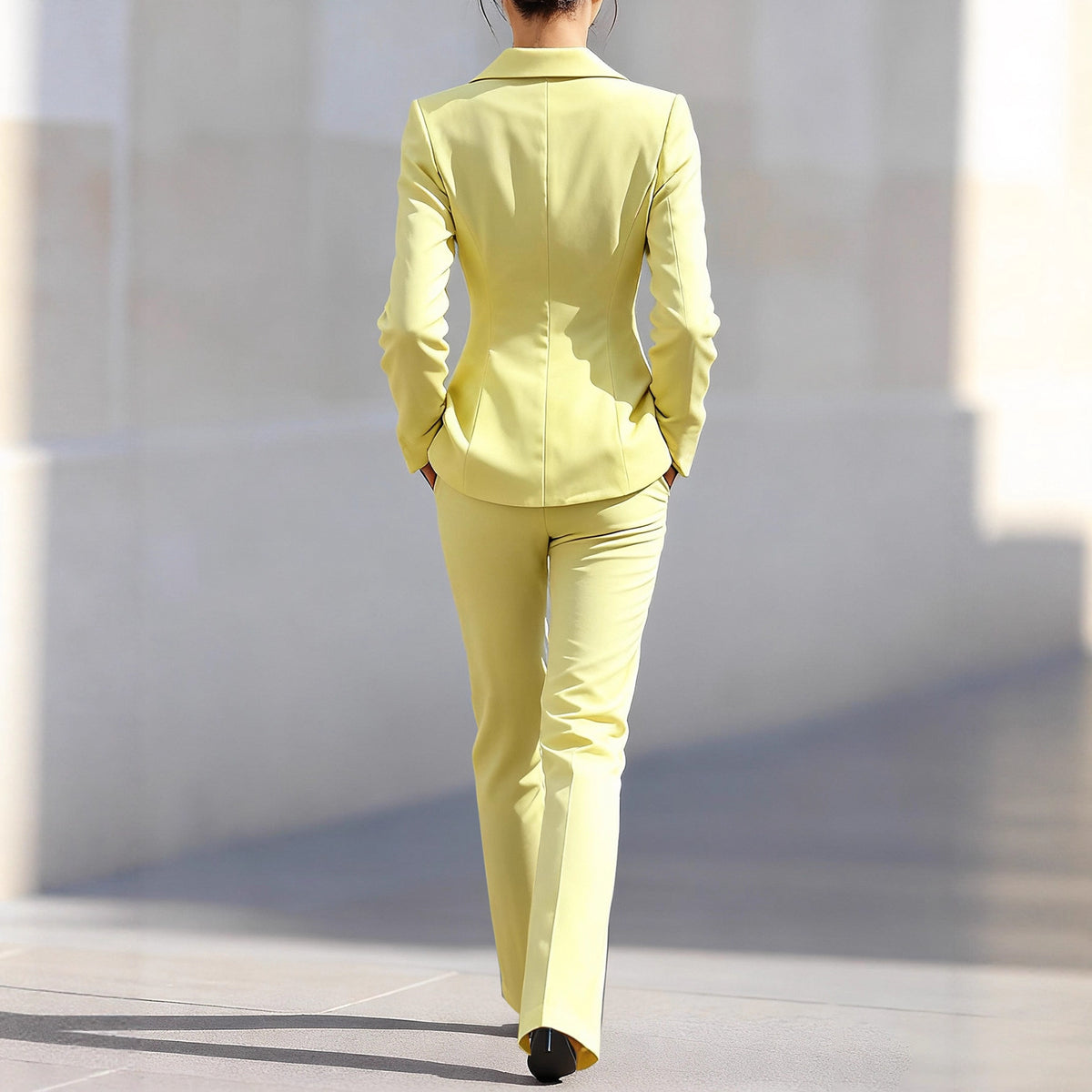 Women's Elegant, Sophisticated Long-Sleeve Blazer And Pants Suit