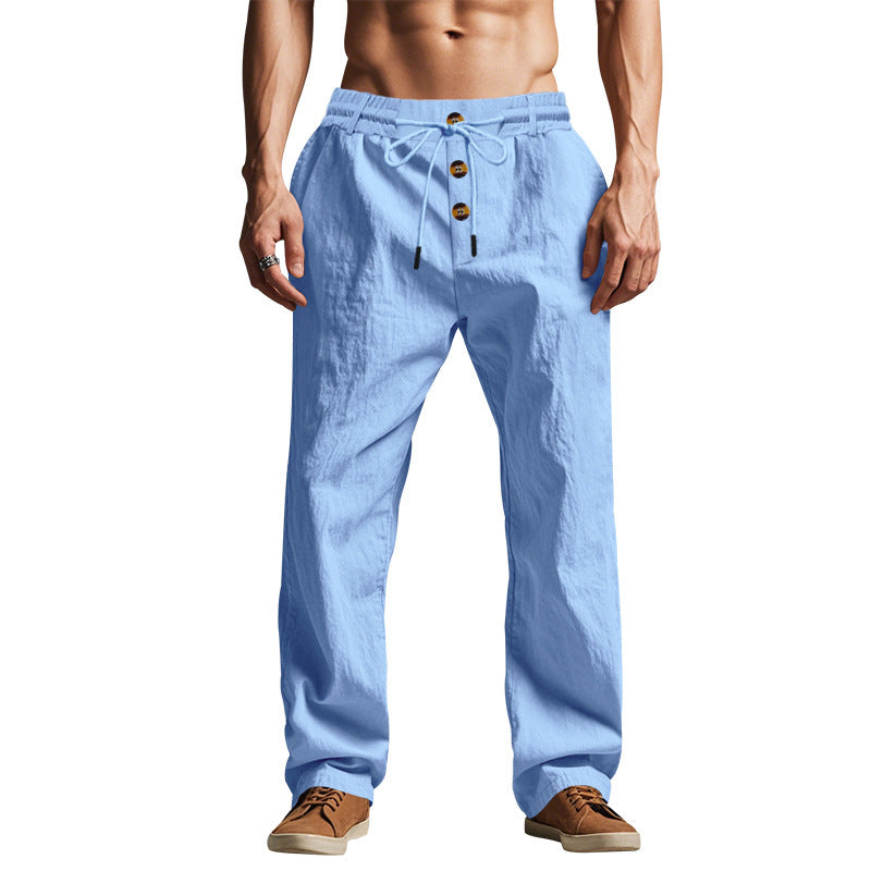 Men's Trousers Breathable Skin-Friendly Loose Fit Casual Beach Pants For Sports Summer