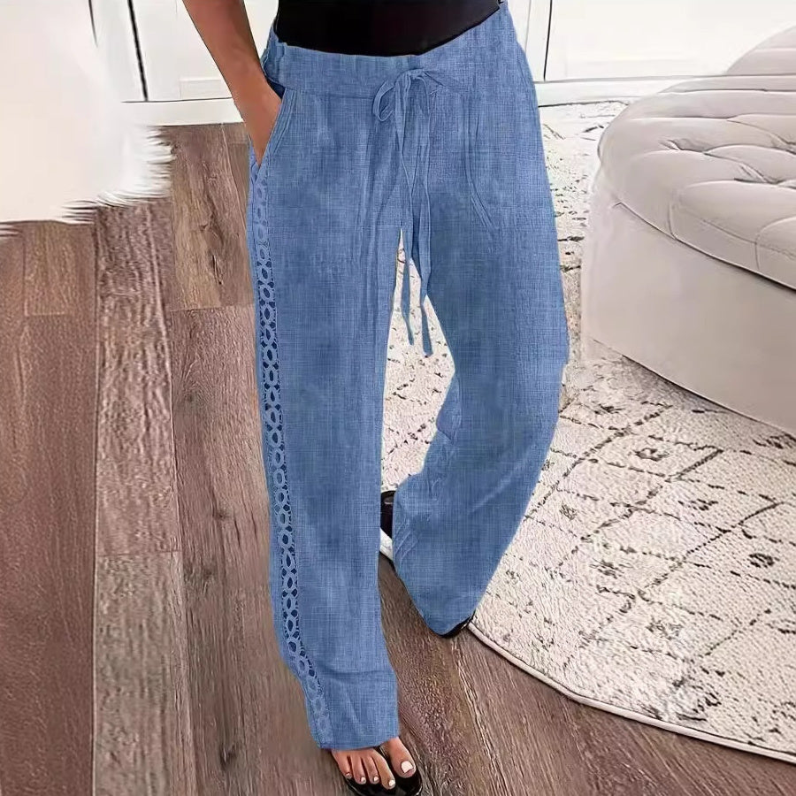Casual Jeans Like Side Lace Trousers