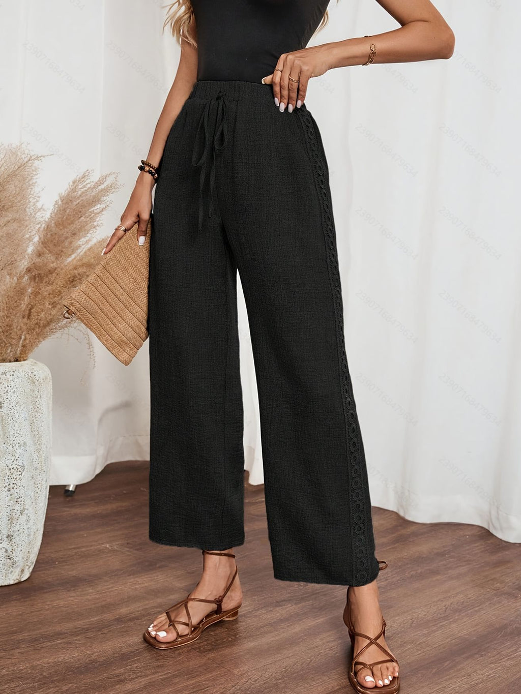Casual Jeans Like Side Lace Trousers