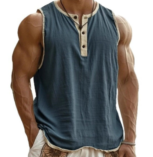 Men's Pure Cotton Sleeveless Fitness Casual Trendy Tank Top