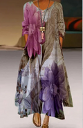 Casual Summer Evening Dress with 3D Floral Print