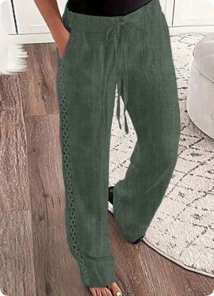 Casual Jeans Like Side Lace Trousers