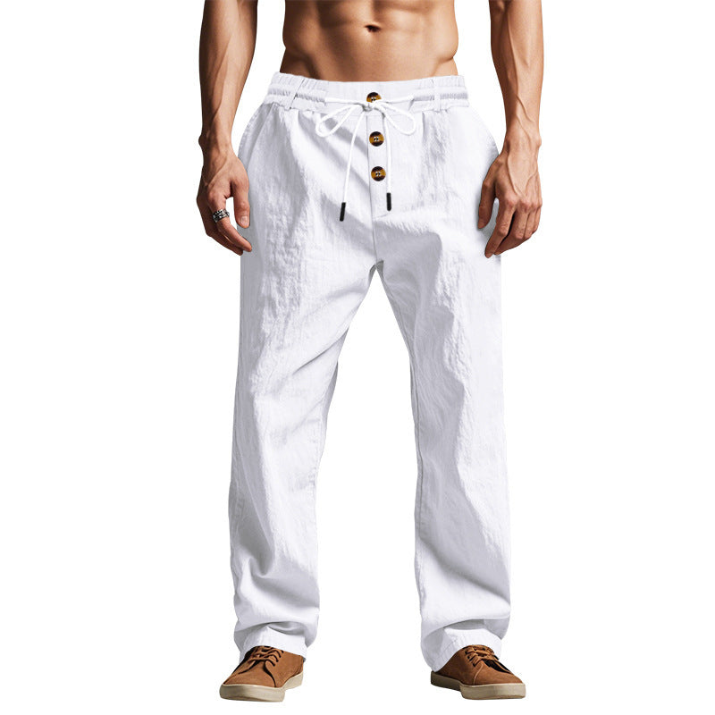 Men's Trousers Breathable Skin-Friendly Loose Fit Casual Beach Pants For Sports Summer