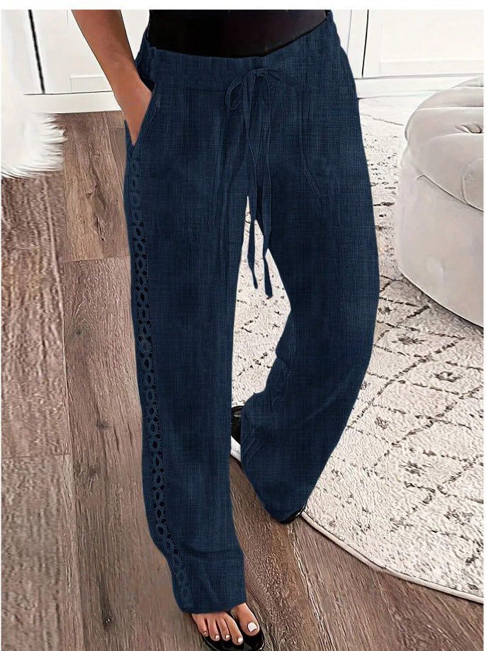 Casual Jeans Like Side Lace Trousers