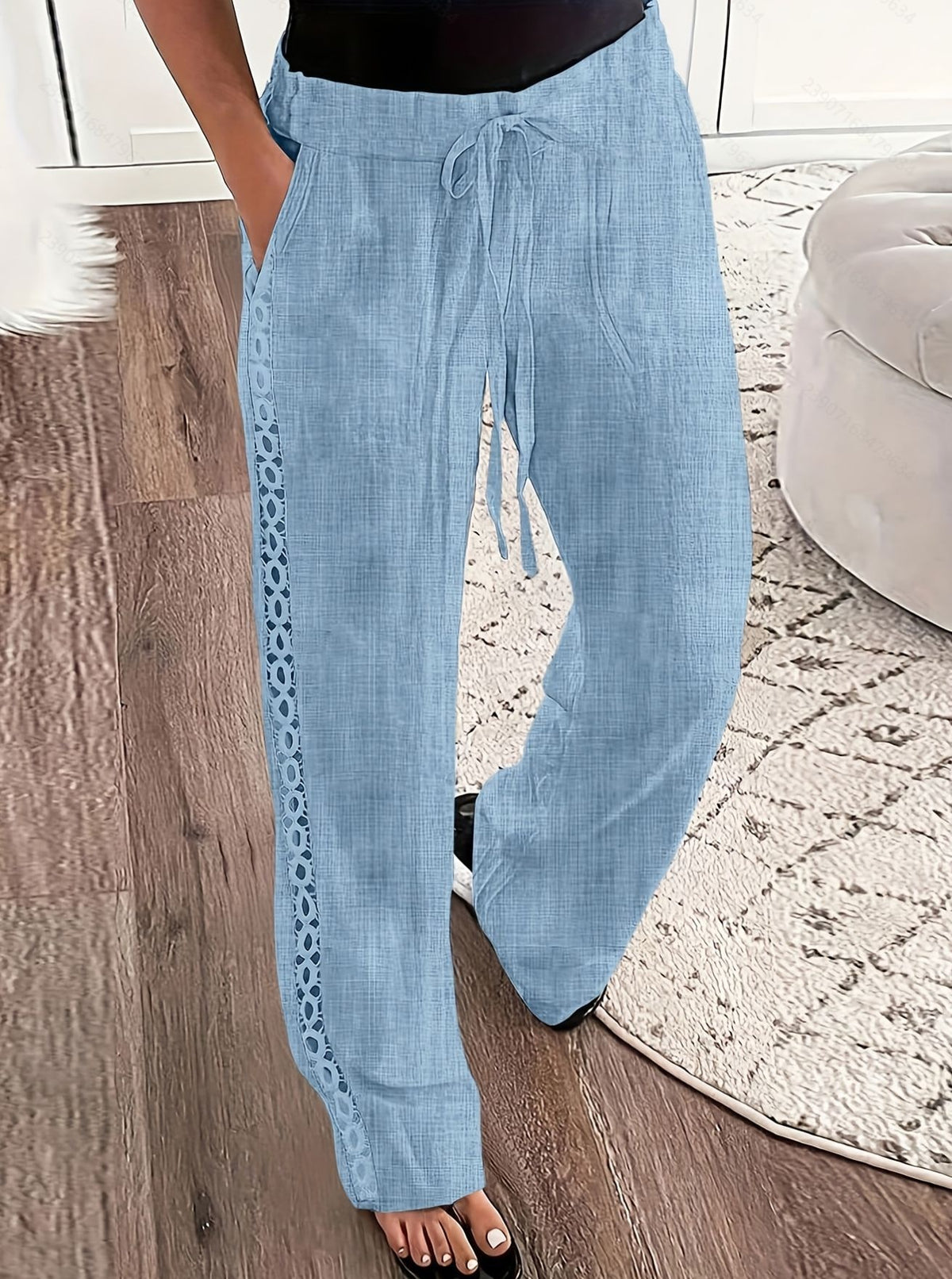 Casual Jeans Like Side Lace Trousers