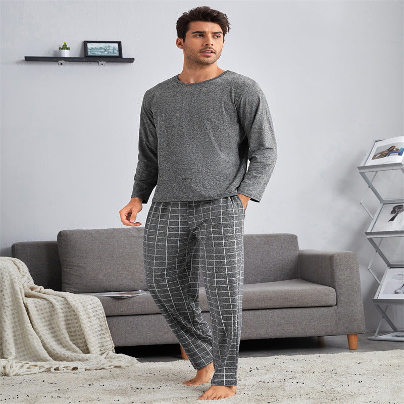 Men's Suit Thin Section Plaid Loungewear Pants
