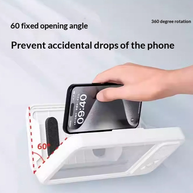 Bathroom Waterproof Mobile Phone Box Bluetooth Speaker Audio Bath TV Stand Mobile Phone Holder 360 Degree Rotation Touch Screen