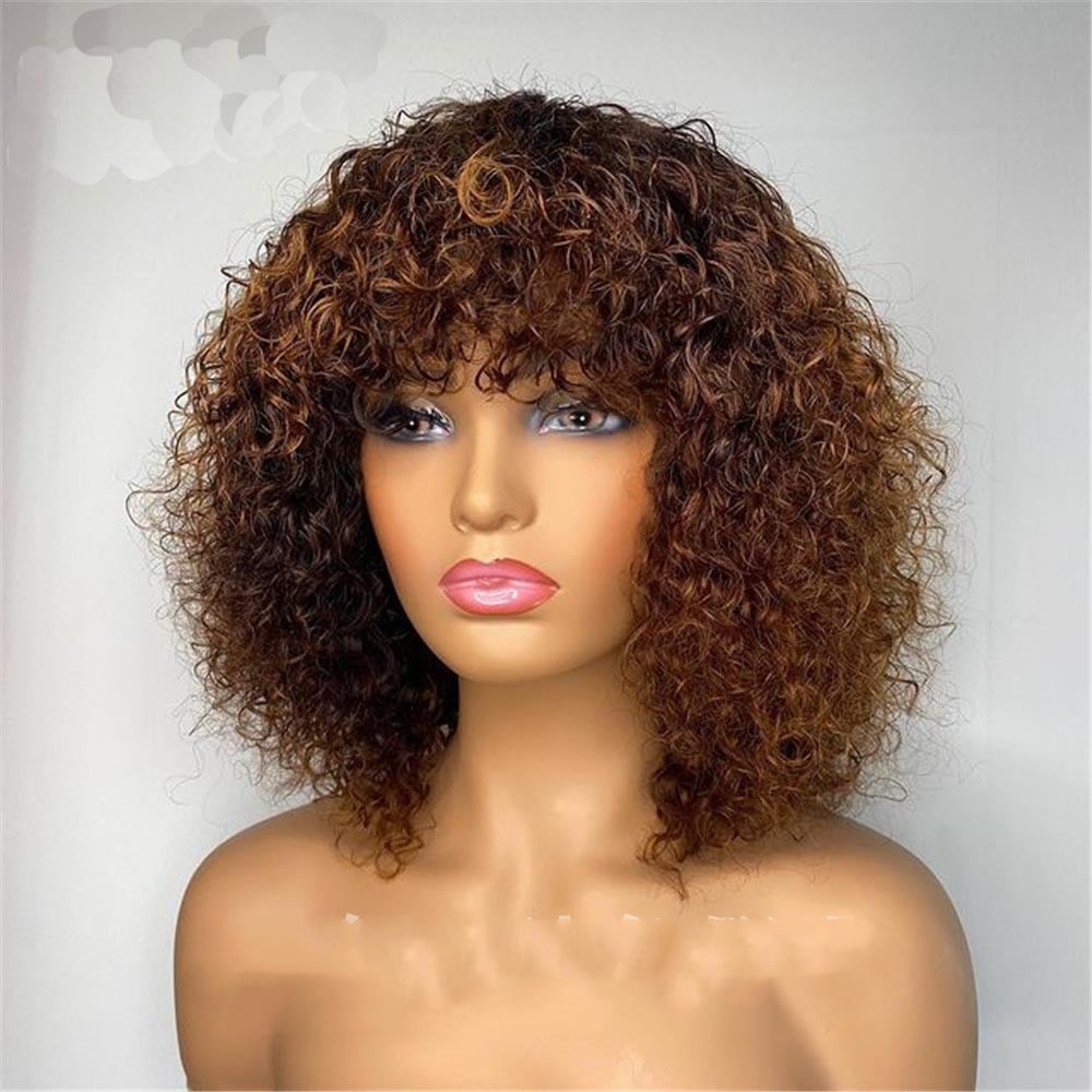 Damen Perücke, kurze lockige schwarze Haare (Afro-Stil)