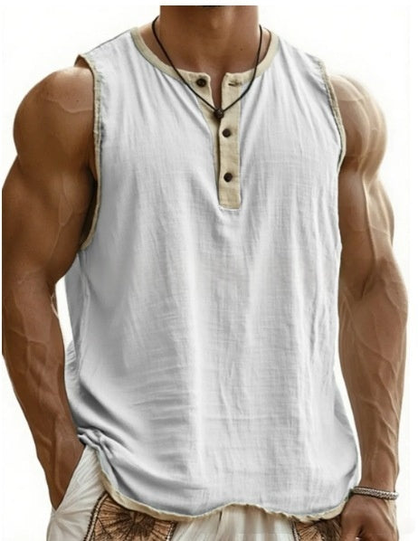 Men's Pure Cotton Sleeveless Fitness Casual Trendy Tank Top