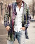 Men's Woolen Stand Collar Medium Long Casual Coat