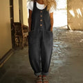 Women's Buckle Jumpsuit Casual Retro Multi-Pocket Overalls Pants