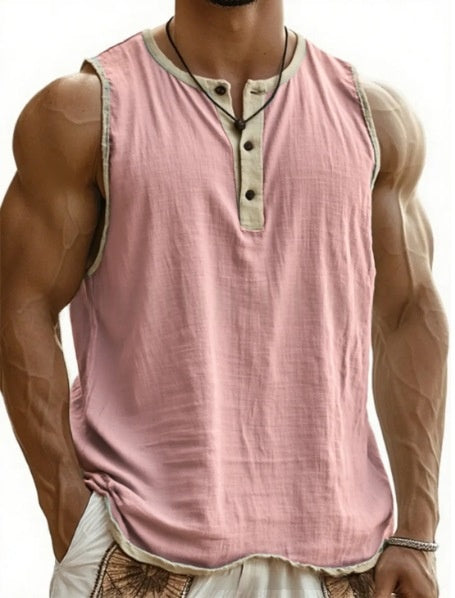 Men's Pure Cotton Sleeveless Fitness Casual Trendy Tank Top