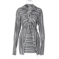 Fashionable Zebra Print Button Cardigan & Skirt Set