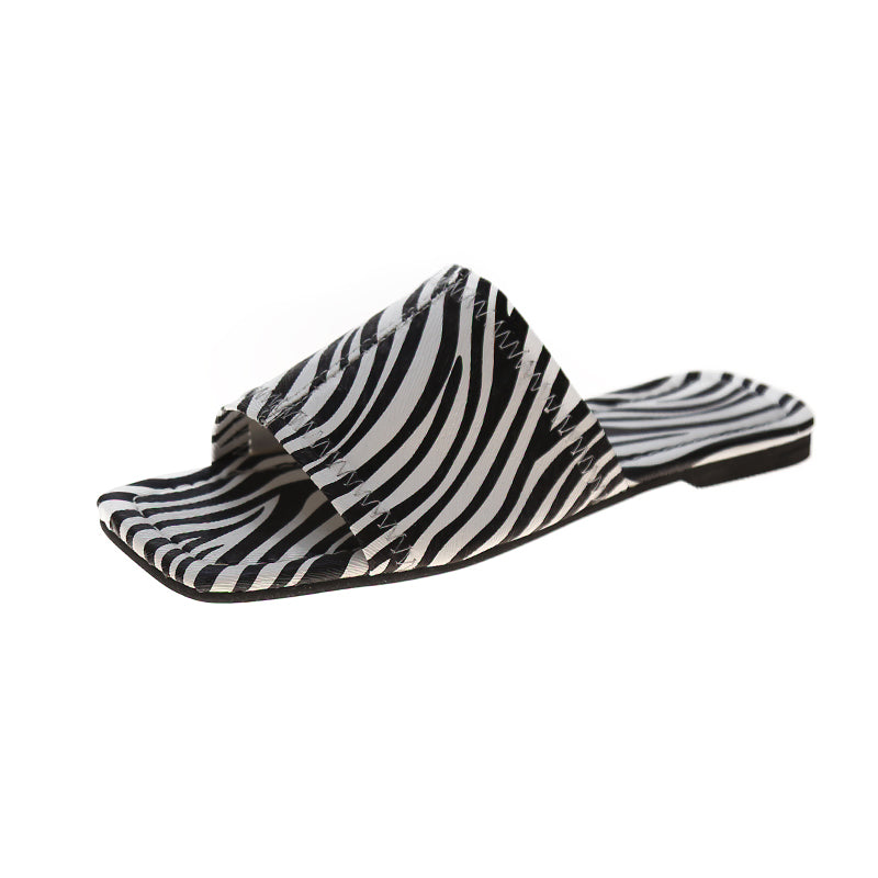 Season's New Square Head Flat Beach Sandals