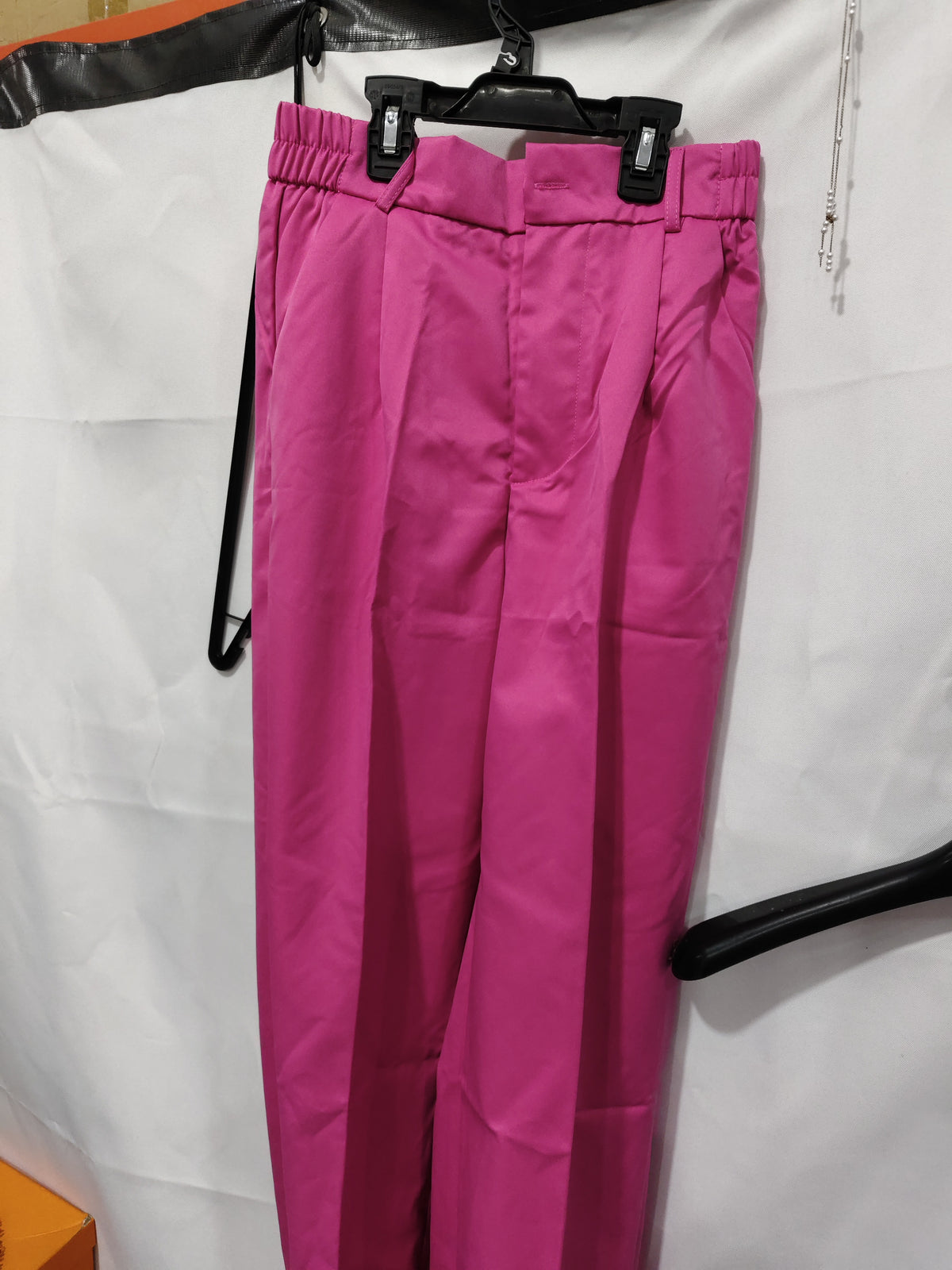 Women's White Minimalist Pants Made Of Polyester