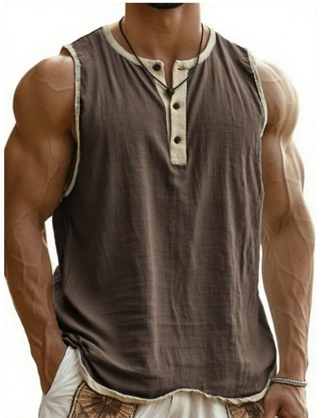 Men's Pure Cotton Sleeveless Fitness Casual Trendy Tank Top