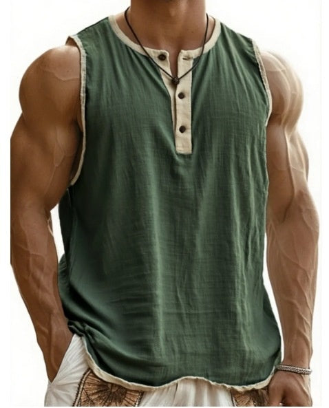 Men's Pure Cotton Sleeveless Fitness Casual Trendy Tank Top