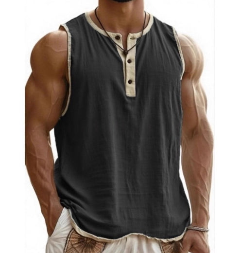 Men's Pure Cotton Sleeveless Fitness Casual Trendy Tank Top