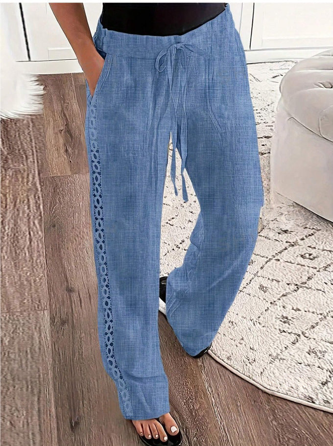 Casual Jeans Like Side Lace Trousers