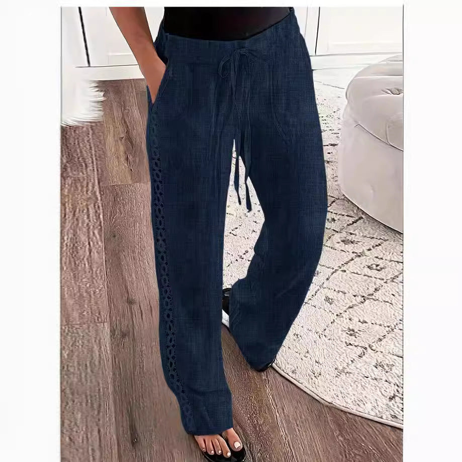 Casual Jeans Like Side Lace Trousers