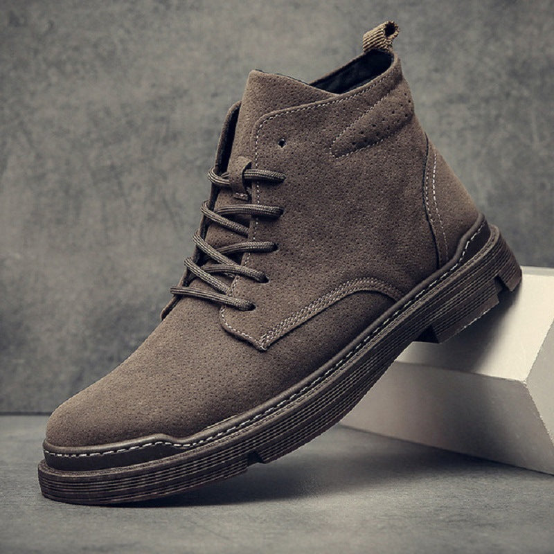 High-Top Casual Leather Boots for Everyday Wear