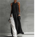 Womens Sleeveless Loose-Fit Color-Block Casual Off-Shoulder Dress With Pockets