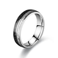 Stainless Steel Carbon Fiber Men's Ice Foil Ring