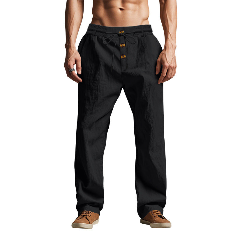 Men's Trousers Breathable Skin-Friendly Loose Fit Casual Beach Pants For Sports Summer