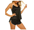 Silk Satin Lingerie Set with Camisole and Shorts