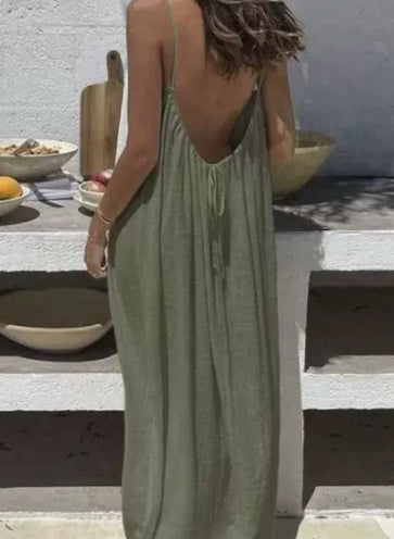 Women's Backless Loose Long Home Wear Dress