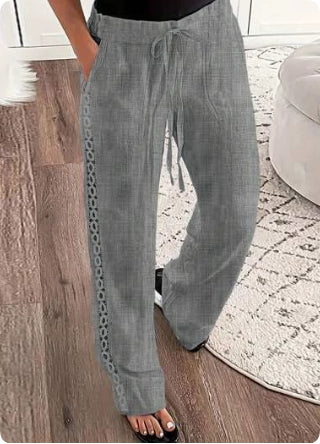 Casual Jeans Like Side Lace Trousers