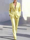 Women's Elegant, Sophisticated Long-Sleeve Blazer And Pants Suit
