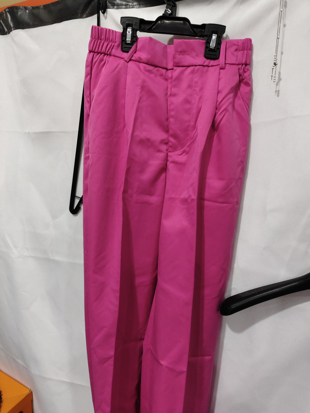 Women's White Minimalist Pants Made Of Polyester