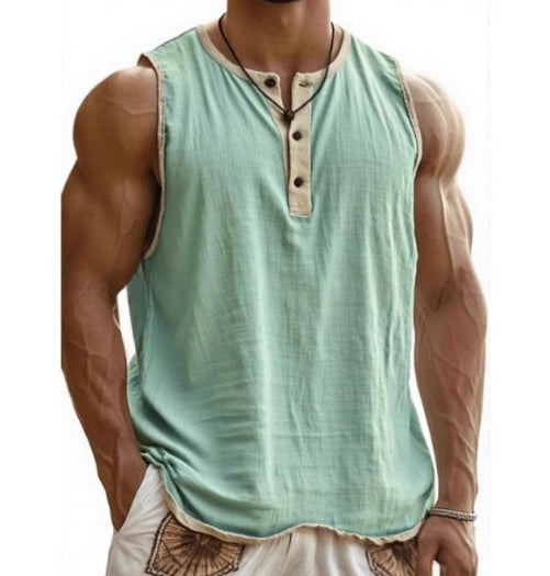 Men's Pure Cotton Sleeveless Fitness Casual Trendy Tank Top